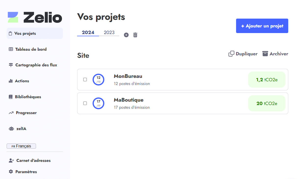 Dashboard de Zelio
